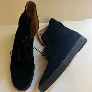 Salvatore Ferragamo Mens Sneaker Boots Black Suede Size 11